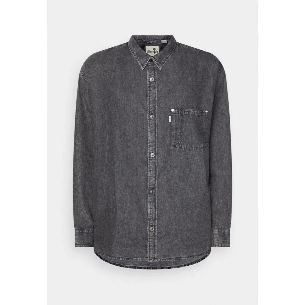 Levi’s SilverTab Oversized Denim Utility Shirt Black Wash Gray 90s Y2K NWT XL